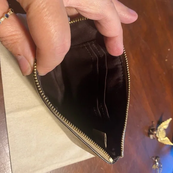 Coach Tan and Cream Wristlet - Picture 3 of 7